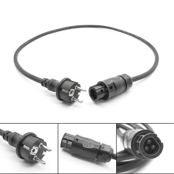 25A Rated Current AC Power Cable with 3x1.5mm2 H07RN-F Rubber Cable for Micro Inverters AC230V