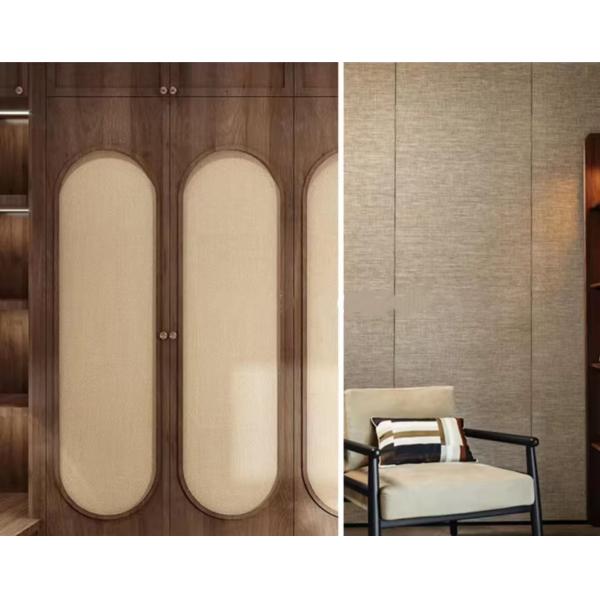 OEM Natural 3d Wallpaper Interior Decoration Weave Wallcovering Horizontal Blush Strip