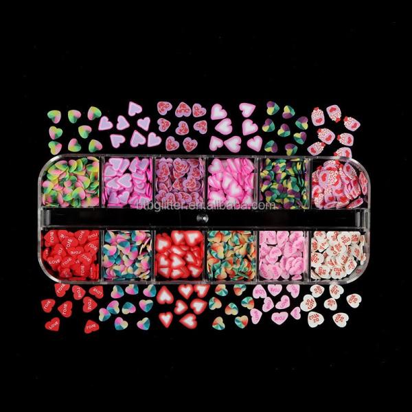 Nail Art Custom Shape Polymer Clay Slices for San Valentin Sprinkles Resin Crafts and DIY Crafts Accessories