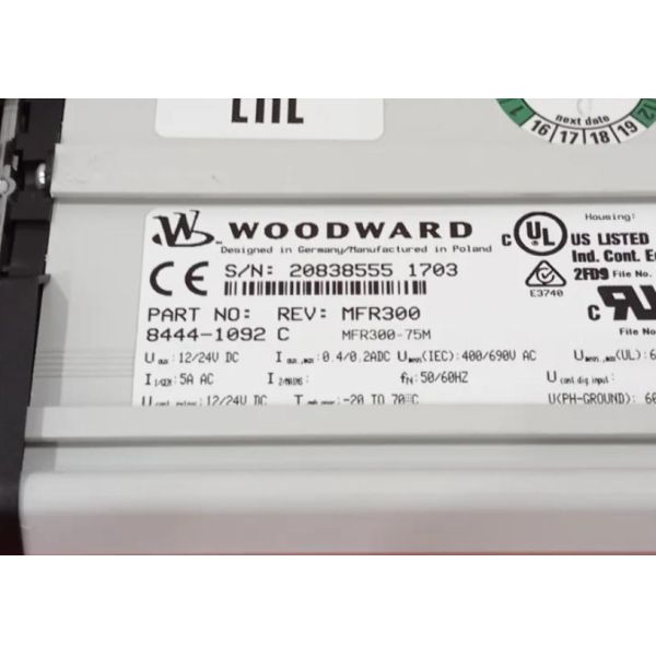 Woodward 8444-1092 Multifunction Relay with CANopen / Modbus Communication for True RMS Measurement and FRT Applications