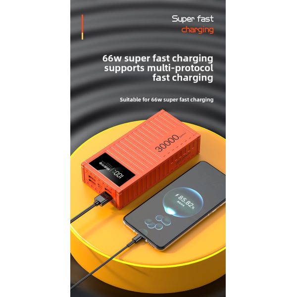 30000mAh Super Fast Charging Power Bank 66W Large Capacity 50k Digital Display LI Polymer 5W Micro USB