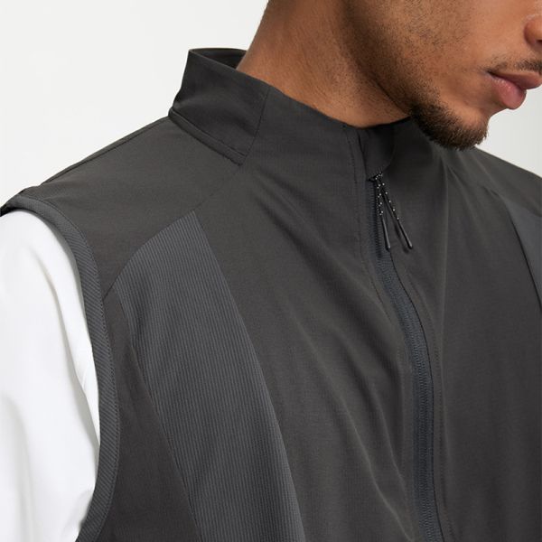 Custom Men Cycling Windproof Sleeveless Vest, Lightweight Water Repellent Outdoor Running Gilet OEM ODM