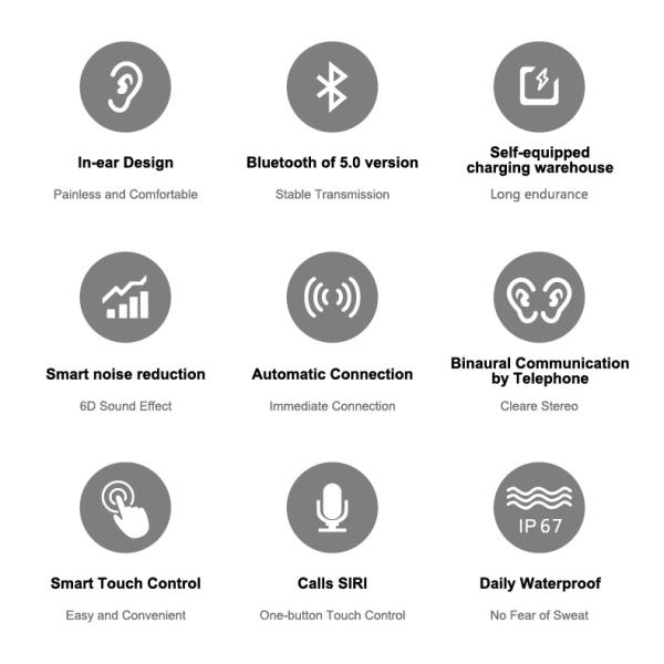 Hazel New 2 in 1 TWS Cool Earbuds T90 smart watch With Touch Screen Smartwatch