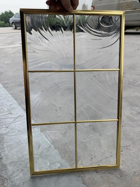 Quality No welding single decorative glass panel inserts  for cabinet door 1MM edge thikcness with brass caming for sale