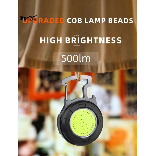 COB Mini Keychain Flashlight Rechargeable LED Torch Pocket Light 4 Modes for Outdoor