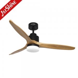 China Wobble Free 3 Solid Wood Blade Ceiling Fan With Remote Control on sale