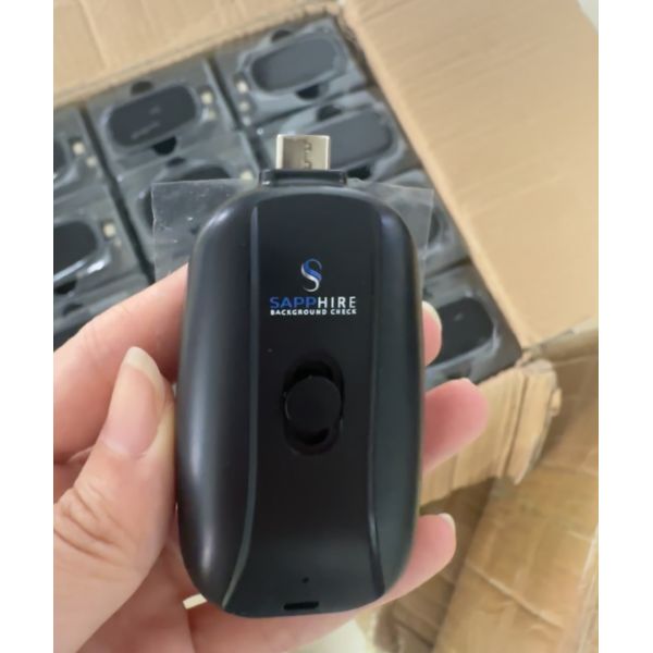 Keychain Solar Cordless Power Bank 1200mAh Portable Charger TWS Earphone Emergency Backup