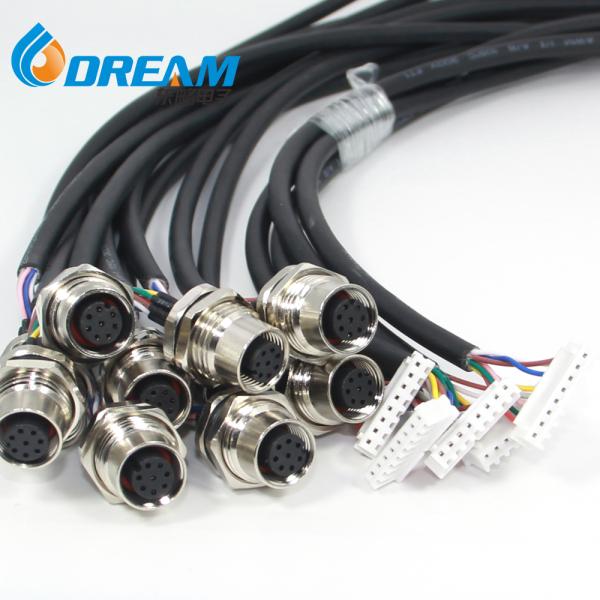 Conector M12 4 Pines Hembra Cable 5m Electrical Extension Cable Socket A Coded Female Straight Back Mount