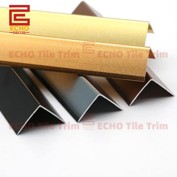 Golden L Shaped Channel Aluminum Tile Trim Metal Tile Edging Strip
