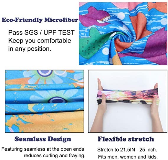 Funny Printed Tubes Folded Face Cover Neck Multifunctional Bandanas