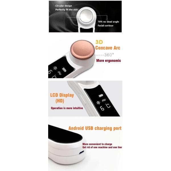 USB Rechargeable Face Lifting DC 5V 2.5W Hot Cold Face Massager