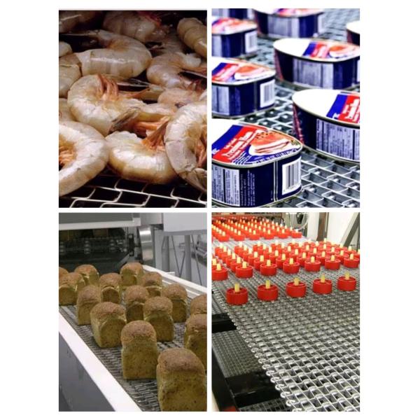 Flat Wire Chain Ss Wire Mesh Conveyor Belt For Cooling And Pasteurizing