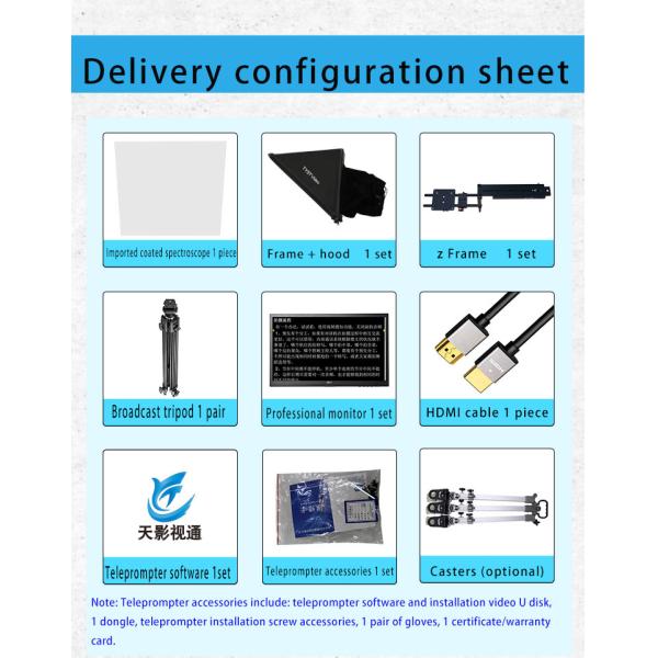 24 Inch Monitor Studio Embedded Computer Broadcast Grade Teleprompter with Caster Tripod