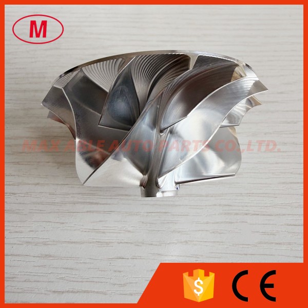 RHF5 reverse 46.50/60.00mm 7+7blades high performance turbocharger milling/aluminum 2618/billet compressor wheel