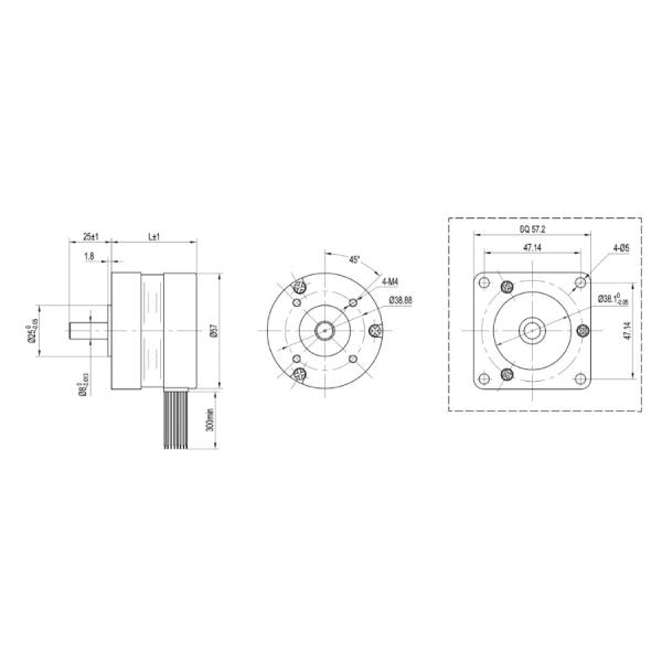 3000RPM 57mm Nema 17 Brushless DC Motor 7A 138W 4Pole 24V 3Phase 1.32Nm