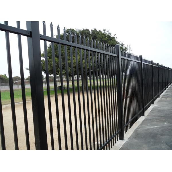 Decorative Wrought Iron Fence Panels , H2.1m 3 Rail Metal Fence