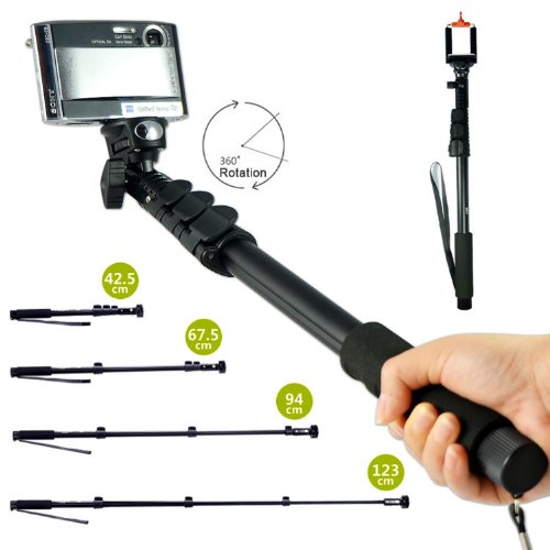 123CM extendable telescopic handheld Pole Arm monopod Camcorder/Camera/mobile phone