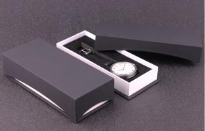 Buy cheap Luxury Paper Wrist Watch Packaging Box , Black Personalized Mens Watch Box product