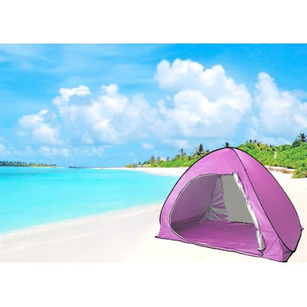 Custom Quick Open Automatic Pop Up Camping Tents 190T Silver Coated Polyester Beach Awning