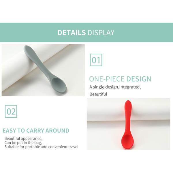 Safe BPA Free Silicone Infant Spoons Non Toxic Microwaveable