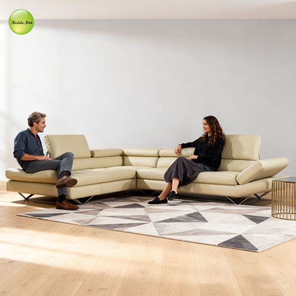 Chic Leather Modular Sofa: Minimalist Aesthetic, High - End Build – Elevate Home Comfort
