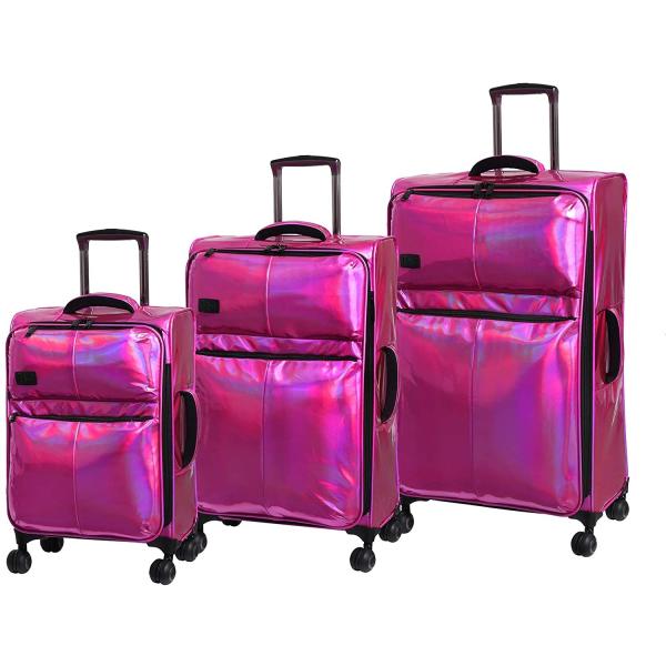 Expandable Spinner Wheels Holographic Soft Trolley Luggage