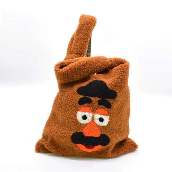 Embroidered Girls Plush Shopping Bag For Winter