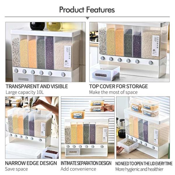 PP Plastic Food Grain Storage Container Saving Space Large Capacity