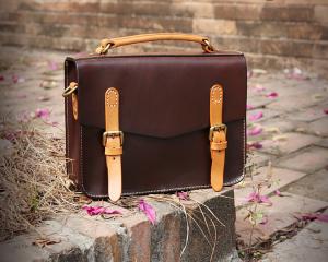 China LH-62-3 Handmade Handbags Vintage Briefcase Genuine Leather Ladies Bags on sale