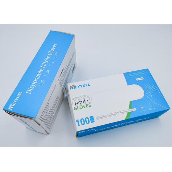 Blue Disposable Nitrile Gloves / Fits Either Hand Anti Allergic Food Safe