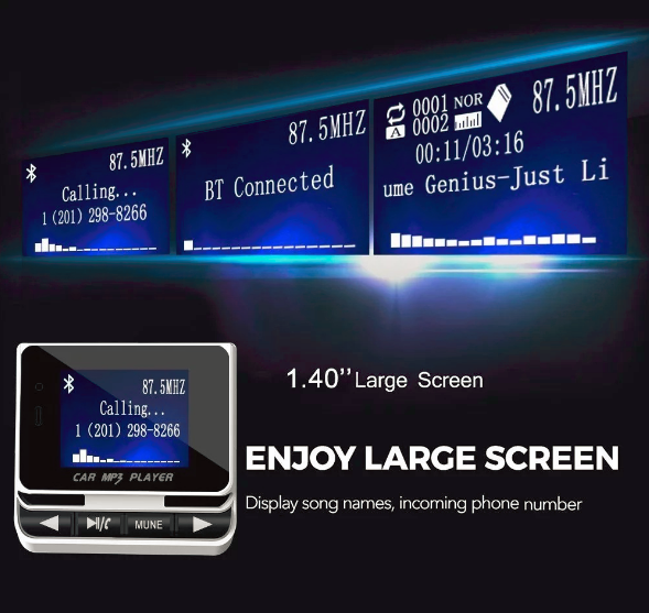 Universal Car MP3 player With Wireless FM Transmitter , Support USB and TF Card