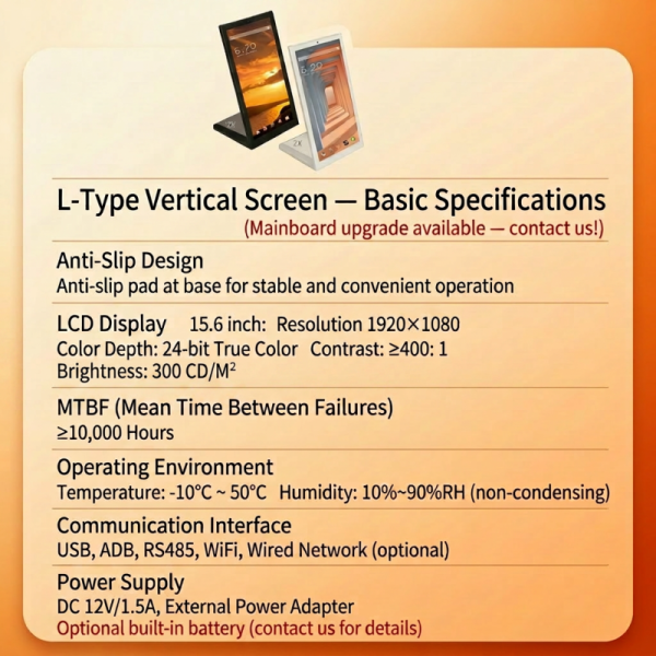 Smart Desktop Digital Signage Display with Touch Screen, Face Recognition & Full HD Resolution