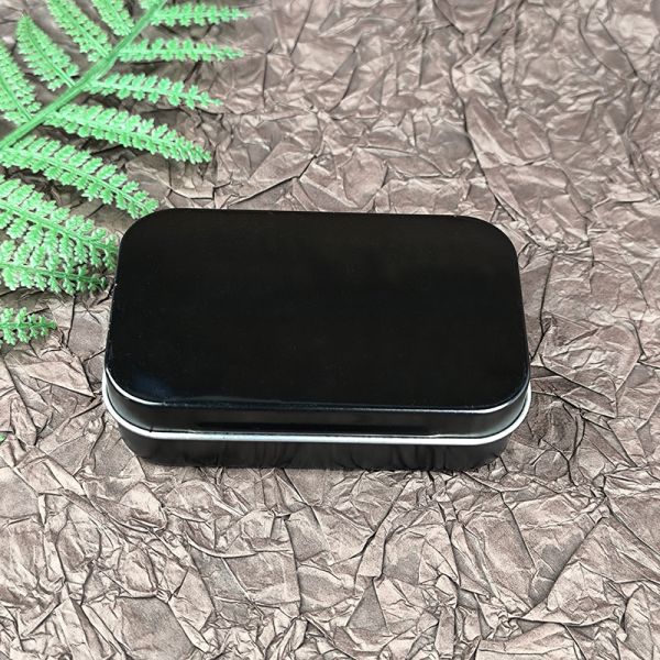 Rectangular Hinged Tin Box Plated Metal Container For Small Craft Perfume Tinplate