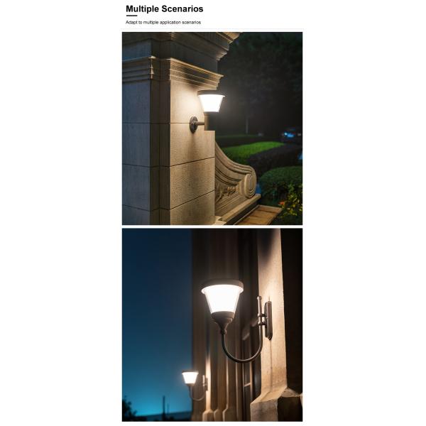 Optically Controlled LED Garden Solar Light Dustproof Aluminum PC Material with Mono cell solar panel