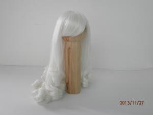 China Customized White Doll Hair Wigs Tangle Free Synthetic Hair Wigs on sale