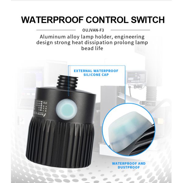 OUJVAN F3 LED Machine Light with 360° Flexible Hose IP67 Waterproof and 50000H Lifespan for Industrial Machines