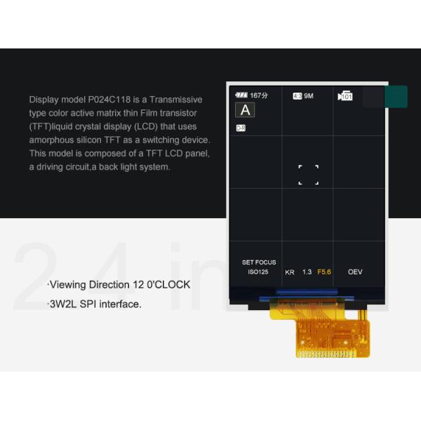 Polcd ST7789V2 Tft Lcd 2.4 240X320 Industrial Touch Monitor 300 Nit