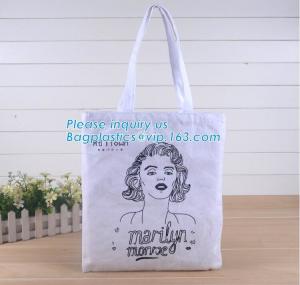 China Handle shoulder dual use recyclable shopping cotton bag,Manufacturer custom-made 12oz white handled cotton canvas tote b on sale
