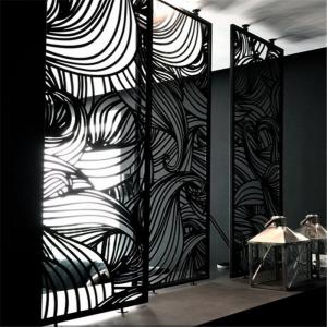 China Foshan customized color stainless steel screen for living room wall panel, hollow metal laser cutting screen on sale