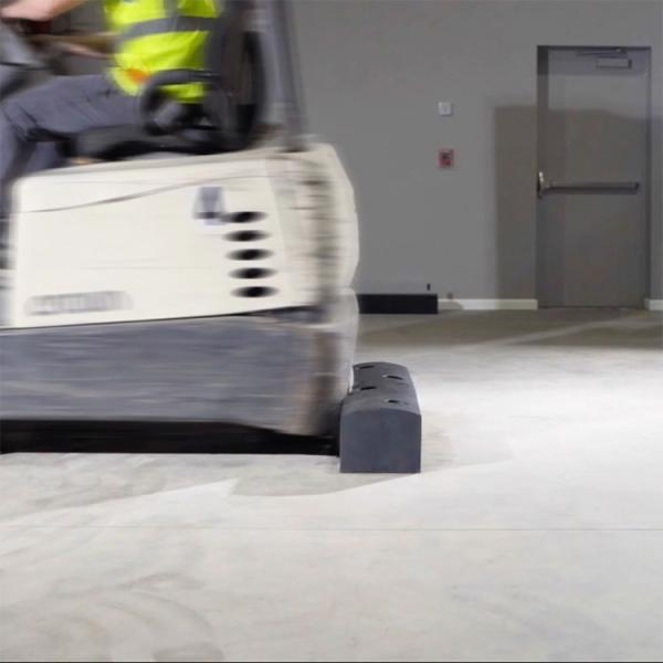 Large Rubber Mats For Flexible Floor-Level Guardrail System Keeps Your Walkways, Walls, And Facility Damage-Free