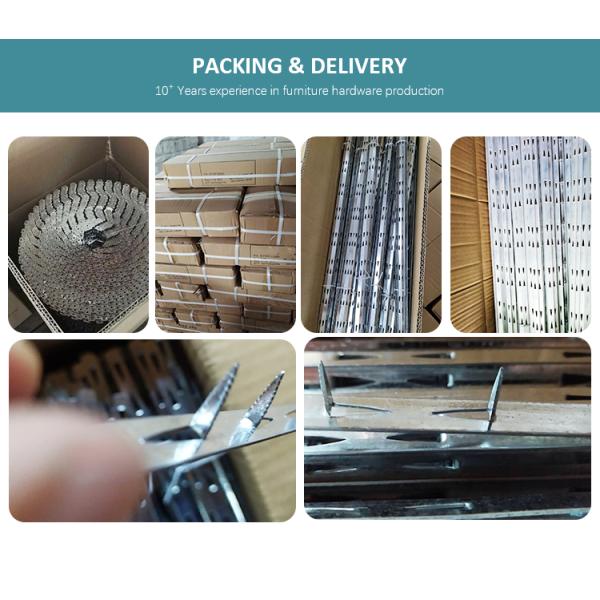 best factory price durable one meter long sofa iron metal tack strip without PVC cover
