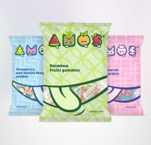 Buy cheap Snack Food Plastic 3 Side Seal Bag With Tear Notch Full Color Printing OEM product