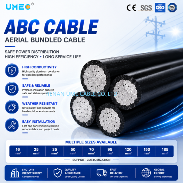 Custom Length OEM Aerial Bundled Power Cable for Global Engineering Projects