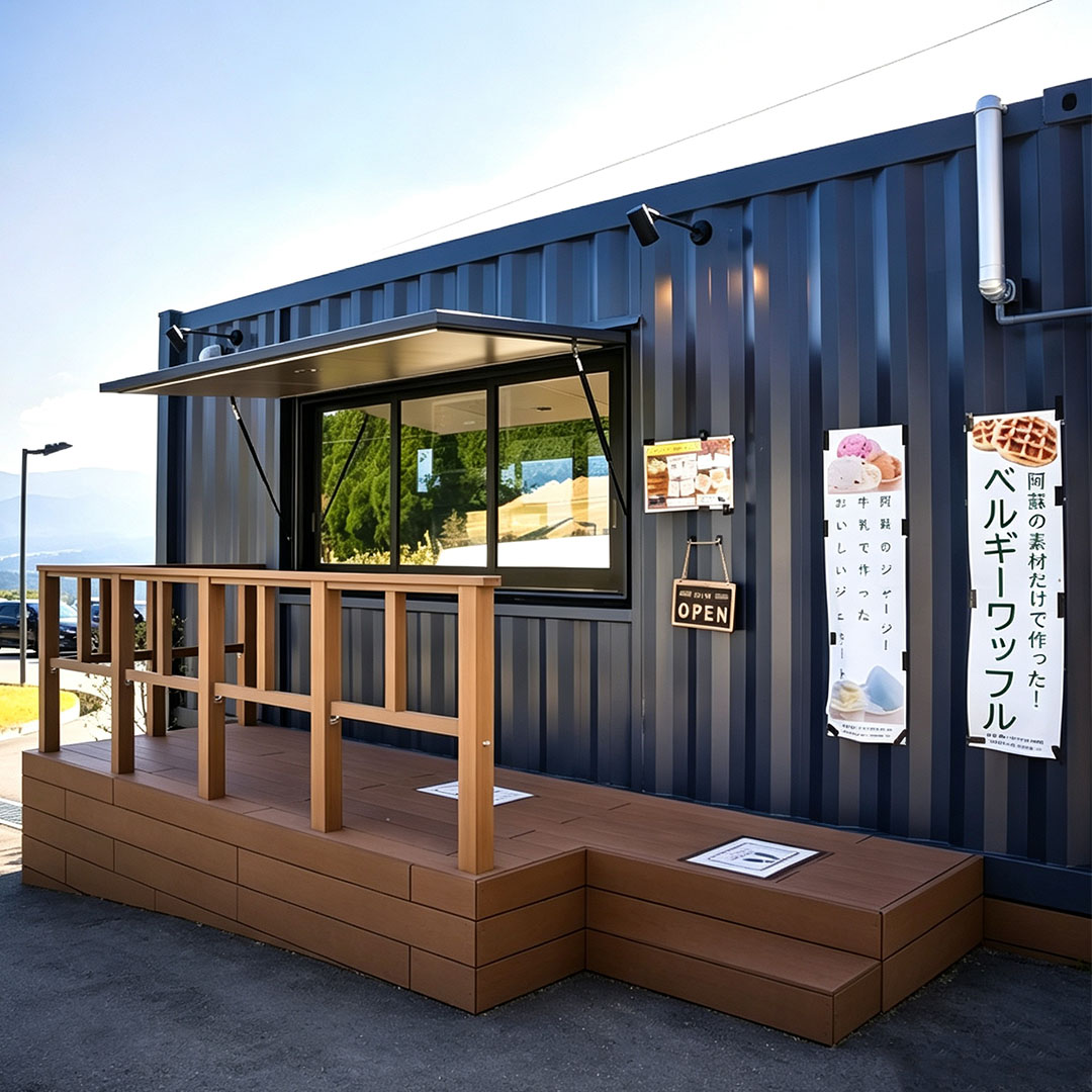 20HC Prefab Steel Structure Modular Coffee Shop Bar Kiosk Fast Installation Commercial Store for Park Mall Street Business