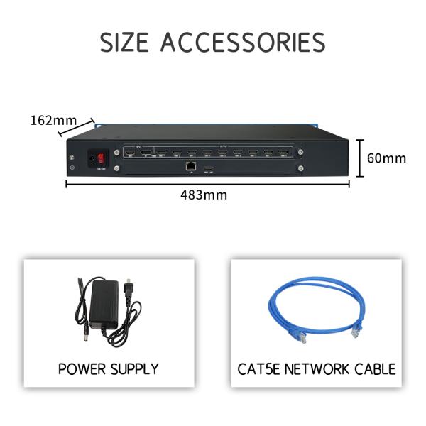 64-Channel 4K60 Video Wall Controller with 1080P and 1200P Resolution Multi-Screen Splicing Processor