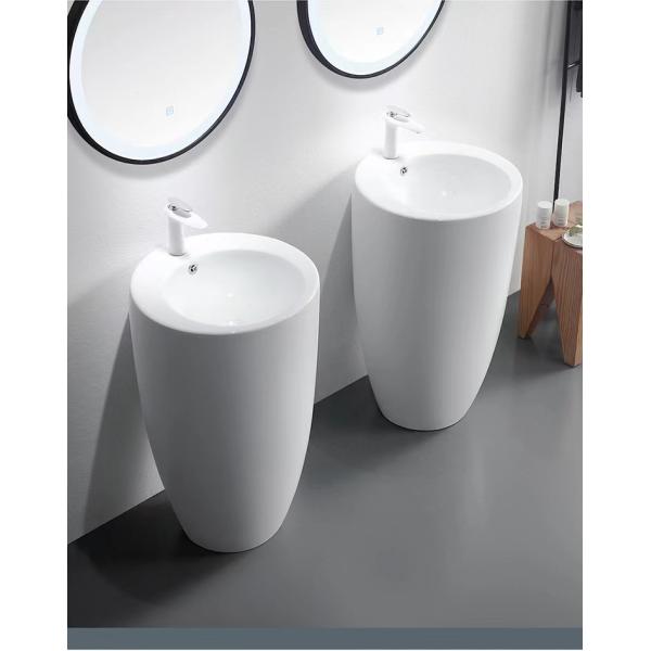 Fixing to Wall with Back Bathroom Sanitary Ware Ceramic Standing Pedestal Sinks Wash Basin