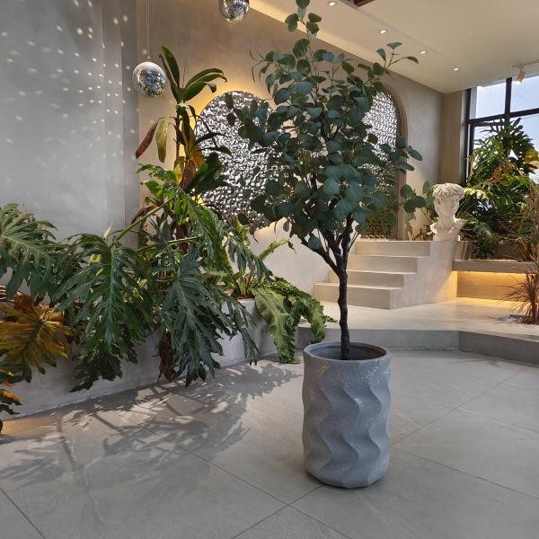 55 Pounds Fiber-Clay Planter Frost Resistant Heavy-Duty and Long-Lasting