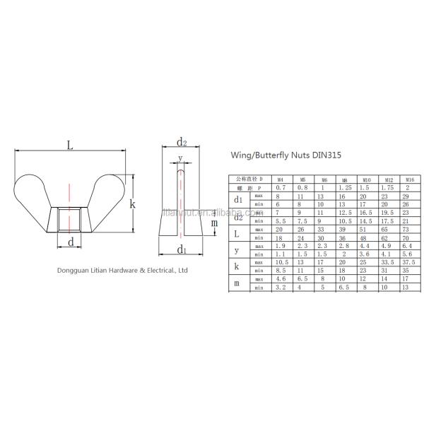SUS 201 Metal Wing Nut Butterfly Nut M4 M5 M6 M8 M10 M12 M14 M16
