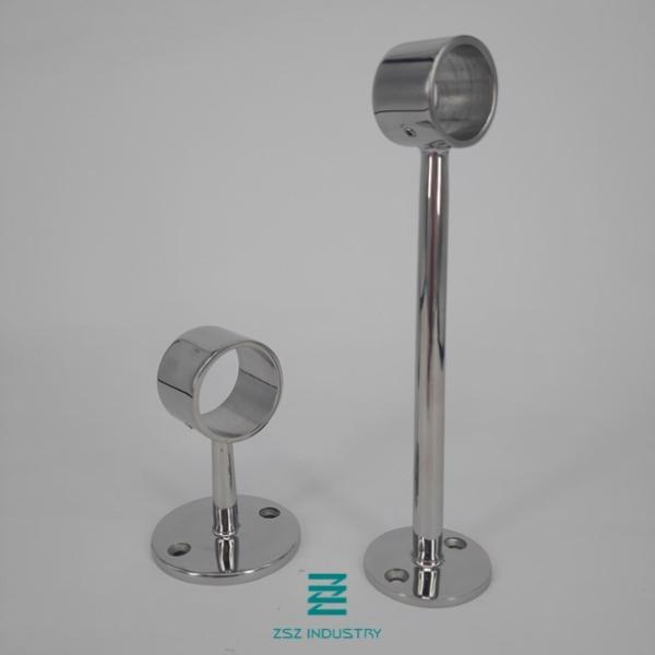 Staircase Handrail Brackets Mirror Polish For Flat Ground / Wall Mounting