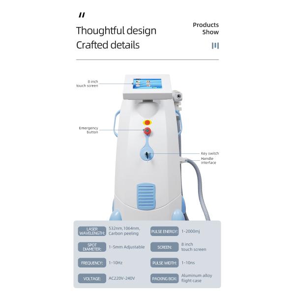 TUV Medical CE Approved Medical Clinical Use 532nm 1064nm 1320nm Q Switch Nd Yag Laser